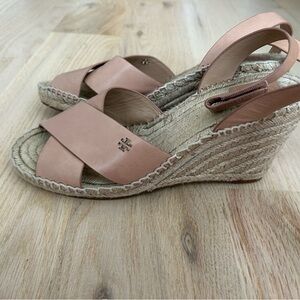 Tory Burch Blush Espadrille Wedges